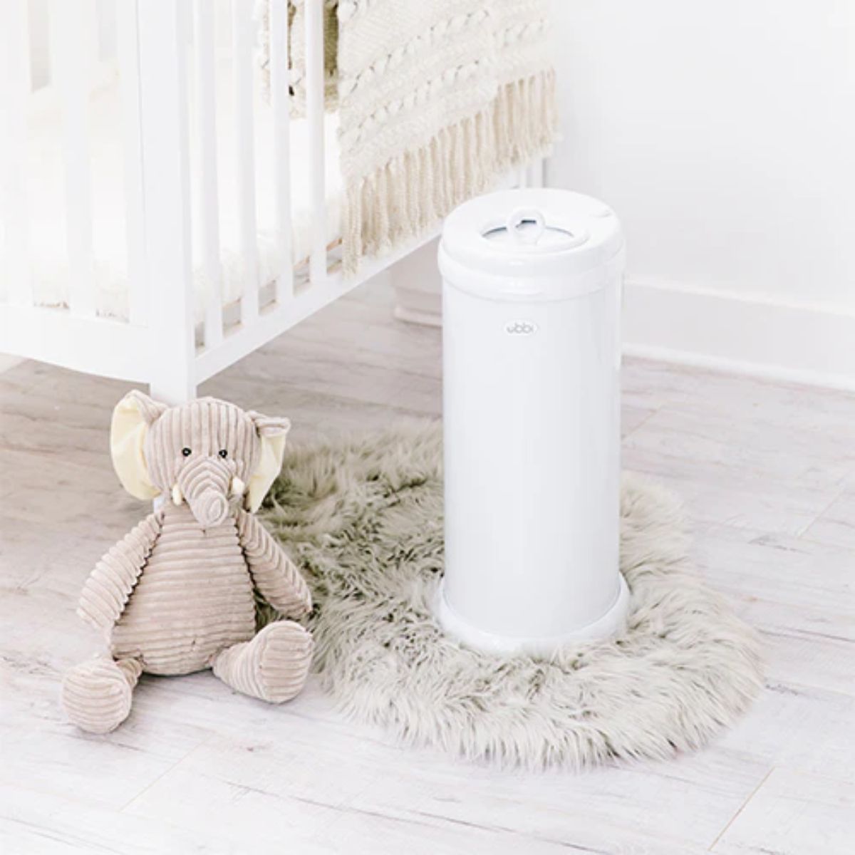 Ubbi Steel Diaper Pail Odor Control System - White