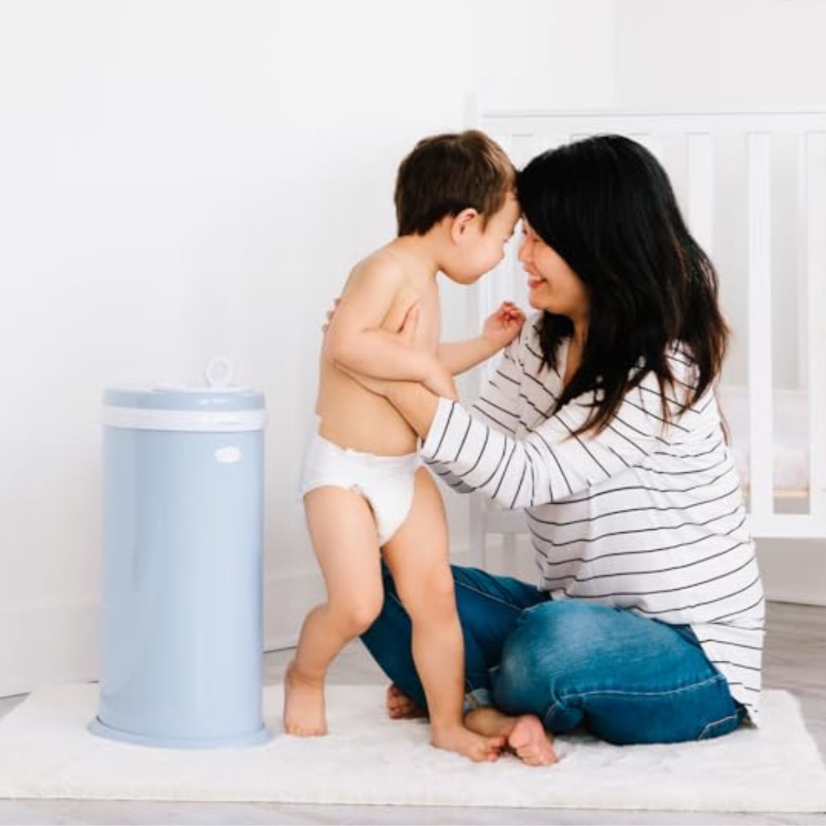Ubbi Steel Diaper Pail Odor Control System - White