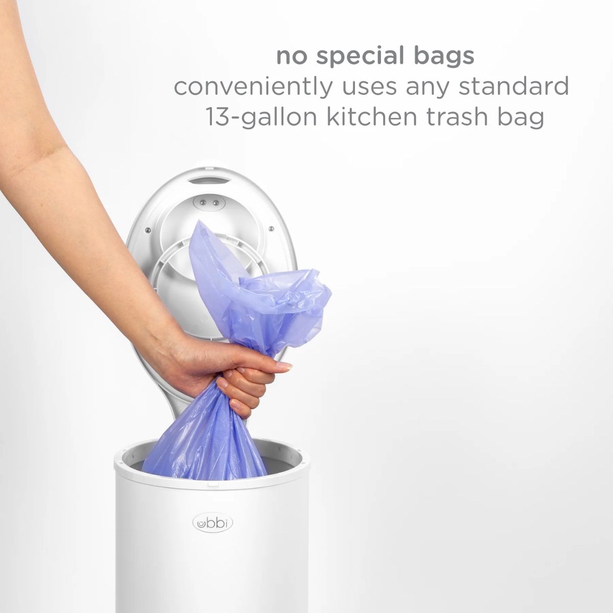 Ubbi Steel Diaper Pail Odor Control System - White