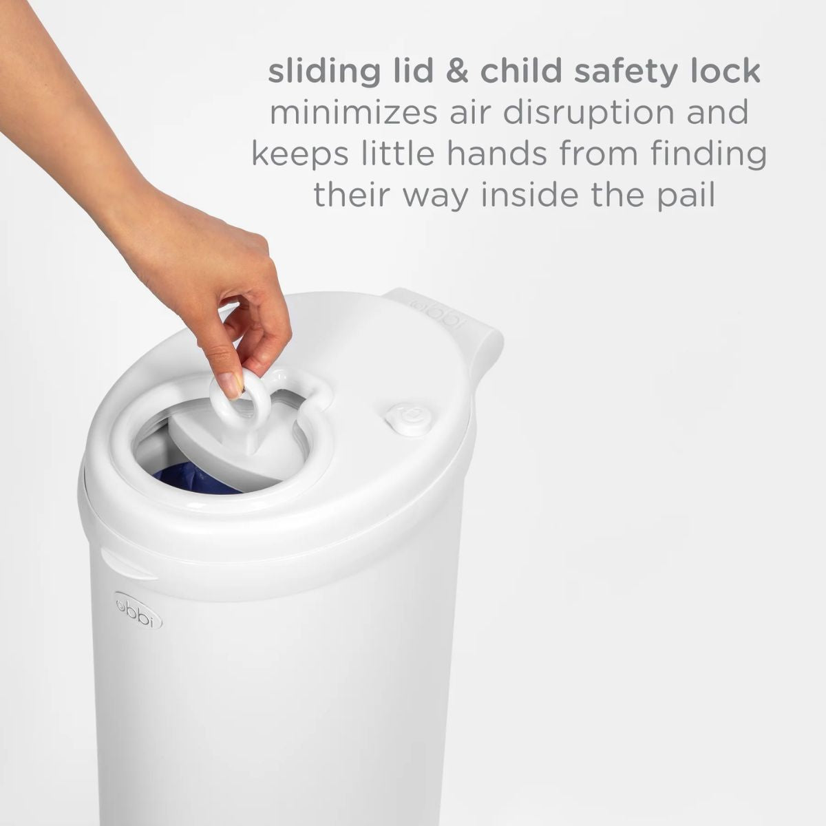 Ubbi Steel Diaper Pail Odor Control System - White on Luna Baby Store Miami