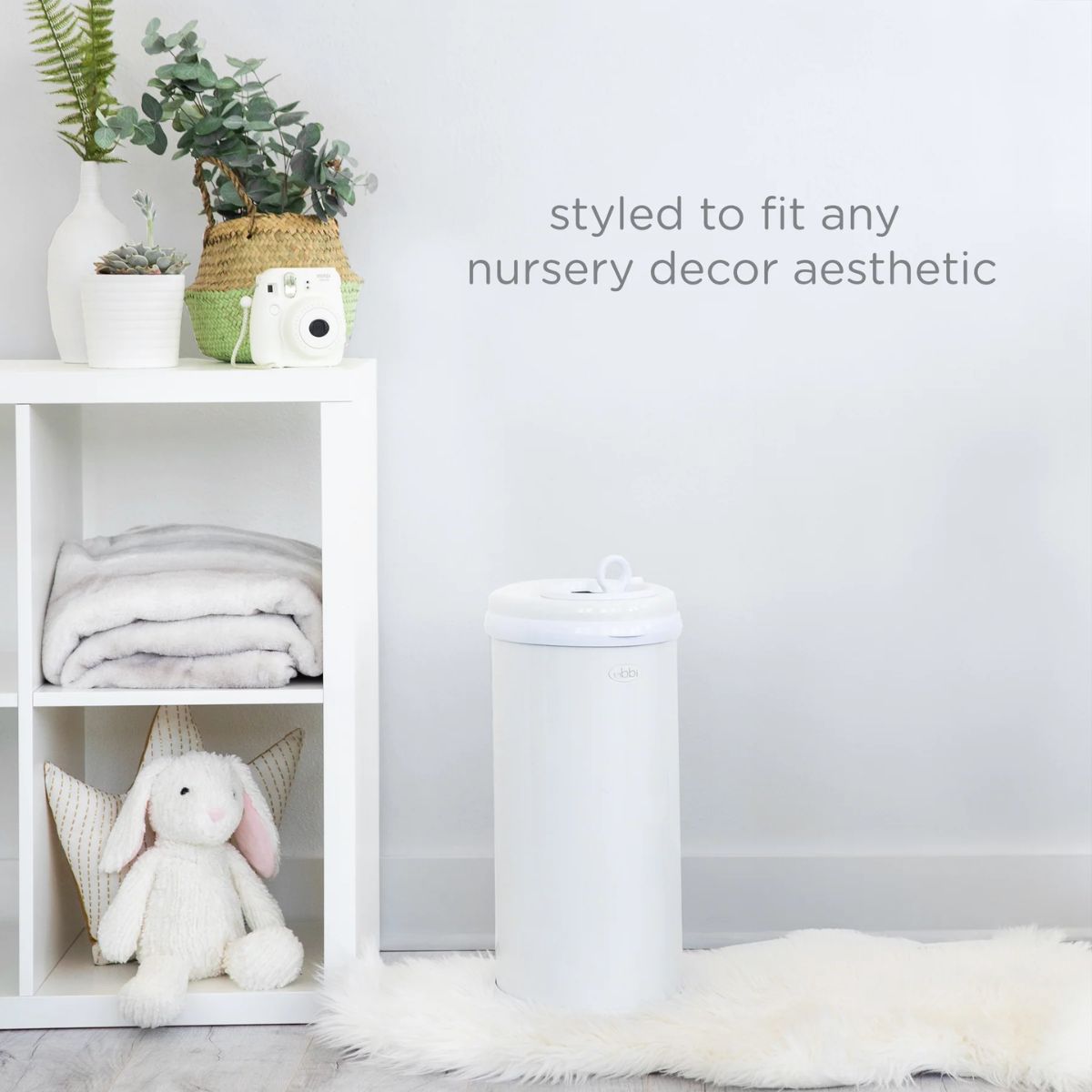 Ubbi Steel Diaper Pail Odor Control System - White