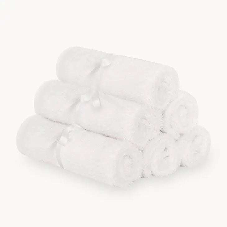 Ultra Soft Bamboo Washcloths in White - 6 Pack