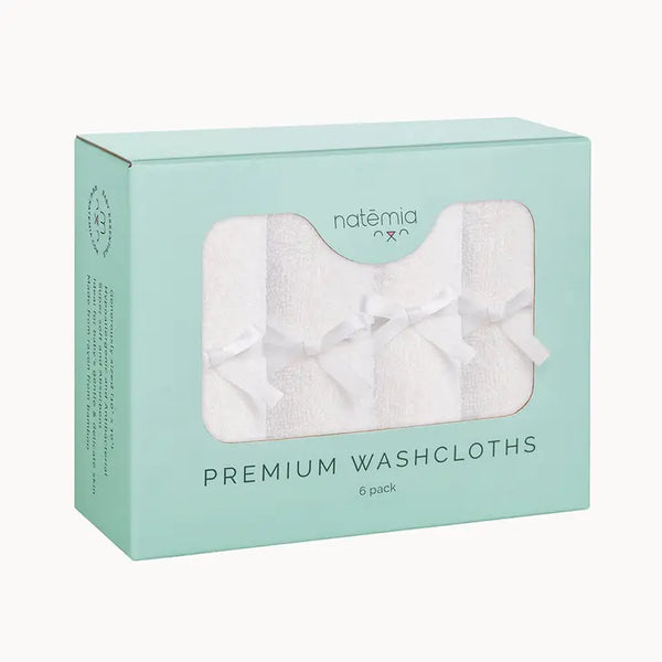 Ultra Soft Bamboo Washcloths in White - 6 Pack