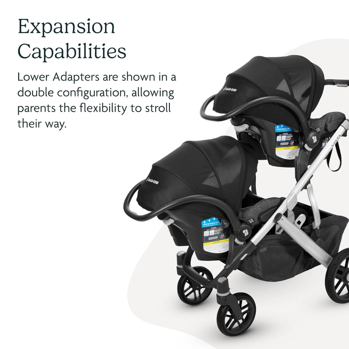 Uppababy Vista Lower Adapter for Maxi-Cosi, Nuna & Cybex - Black