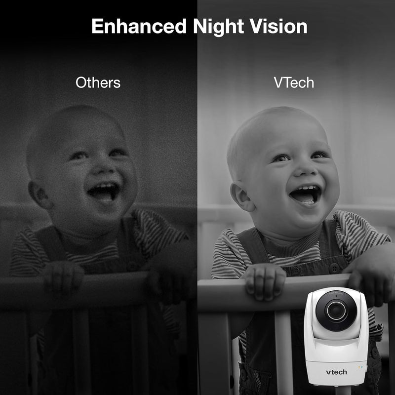 VTech VM901 Upgraded WiFi Smart Baby Monitor 5 Inch 720p Display 1080p Camera HD Night Vision Works With iOS And Android