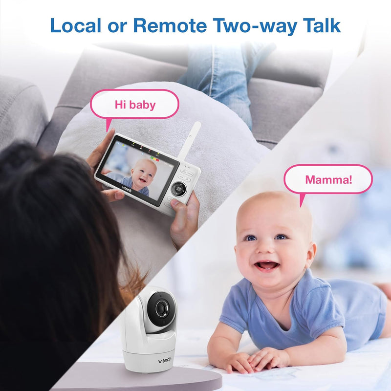 VTech VM901 Upgraded WiFi Smart Baby Monitor 5 Inch 720p Display 1080p Camera HD Night Vision Works With iOS And Android