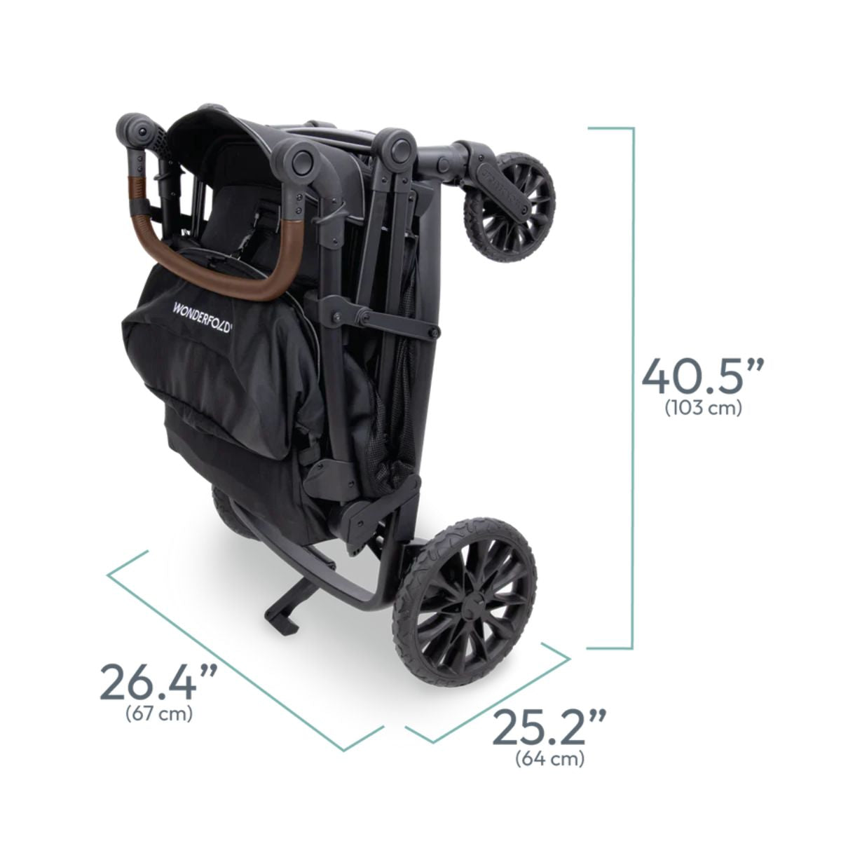 WonderFold L2 Double (2 Seater) Stroller Wagon - Black