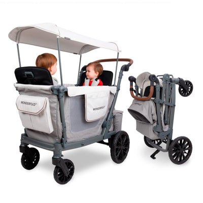 WonderFold L2 Double (2 Seater) Stroller Wagon - Gray