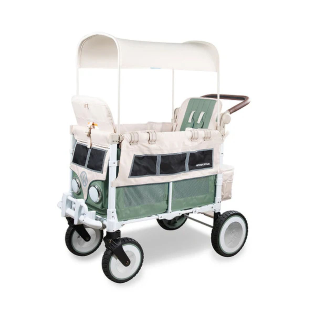 WonderFold VW2 Volkswagon Double (2 Seater) Stroller Wagon - Sage Green