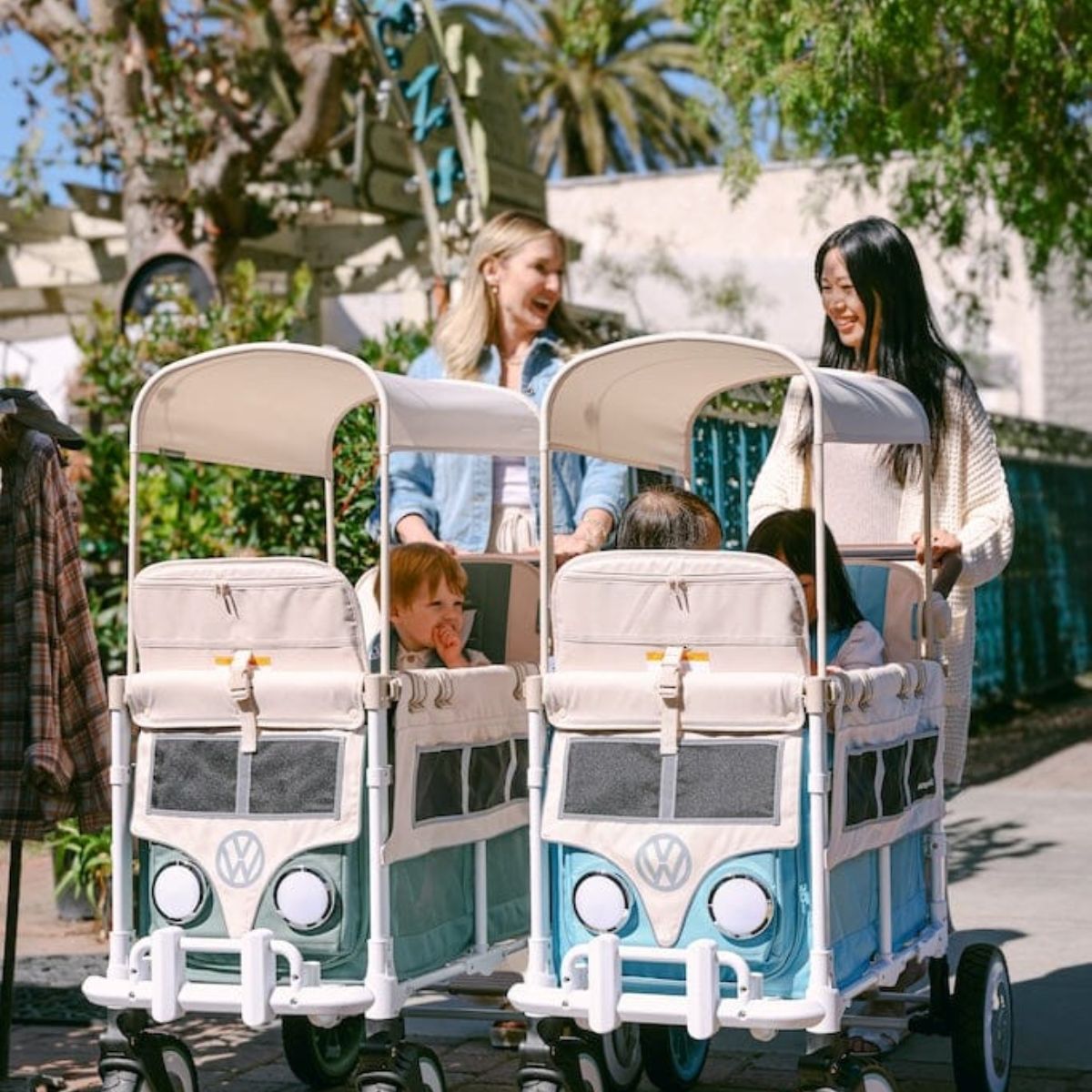 WonderFold VW2 Volkswagon Double (2 Seater) Stroller Wagon - Sage Green