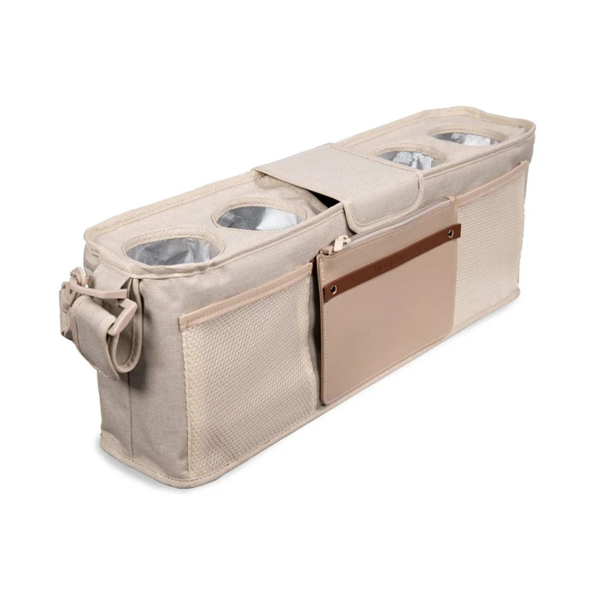Wonderfold Large Parent Console with Insulated Cup Holders - Beige