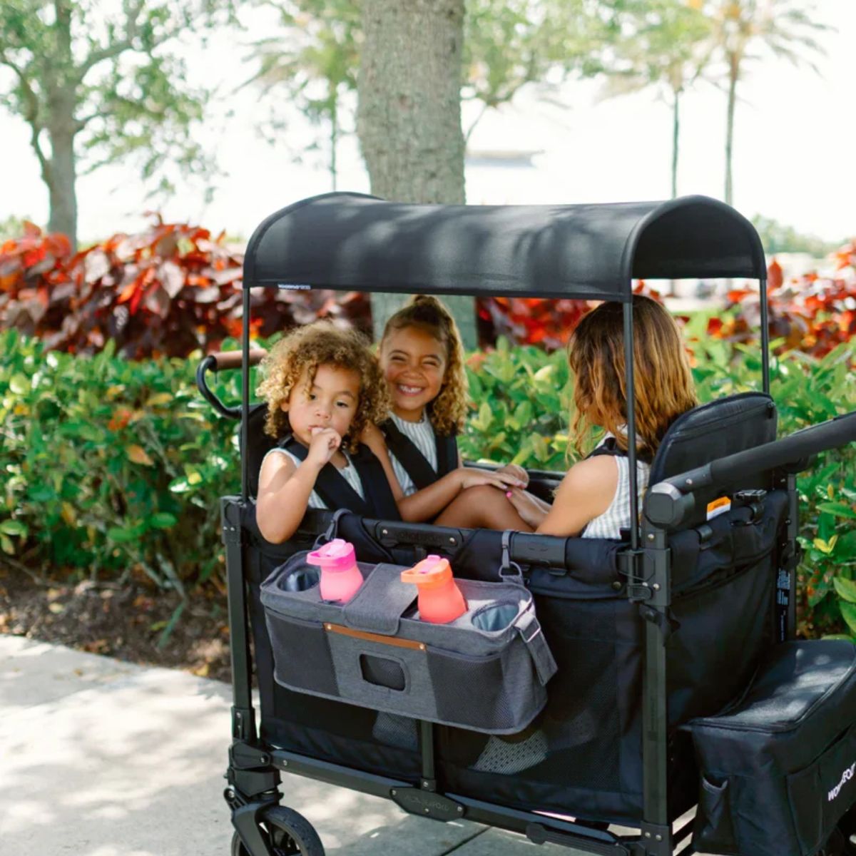 Wonderfold Large Parent Console with Insulated Cup Holders - Volcanic Black