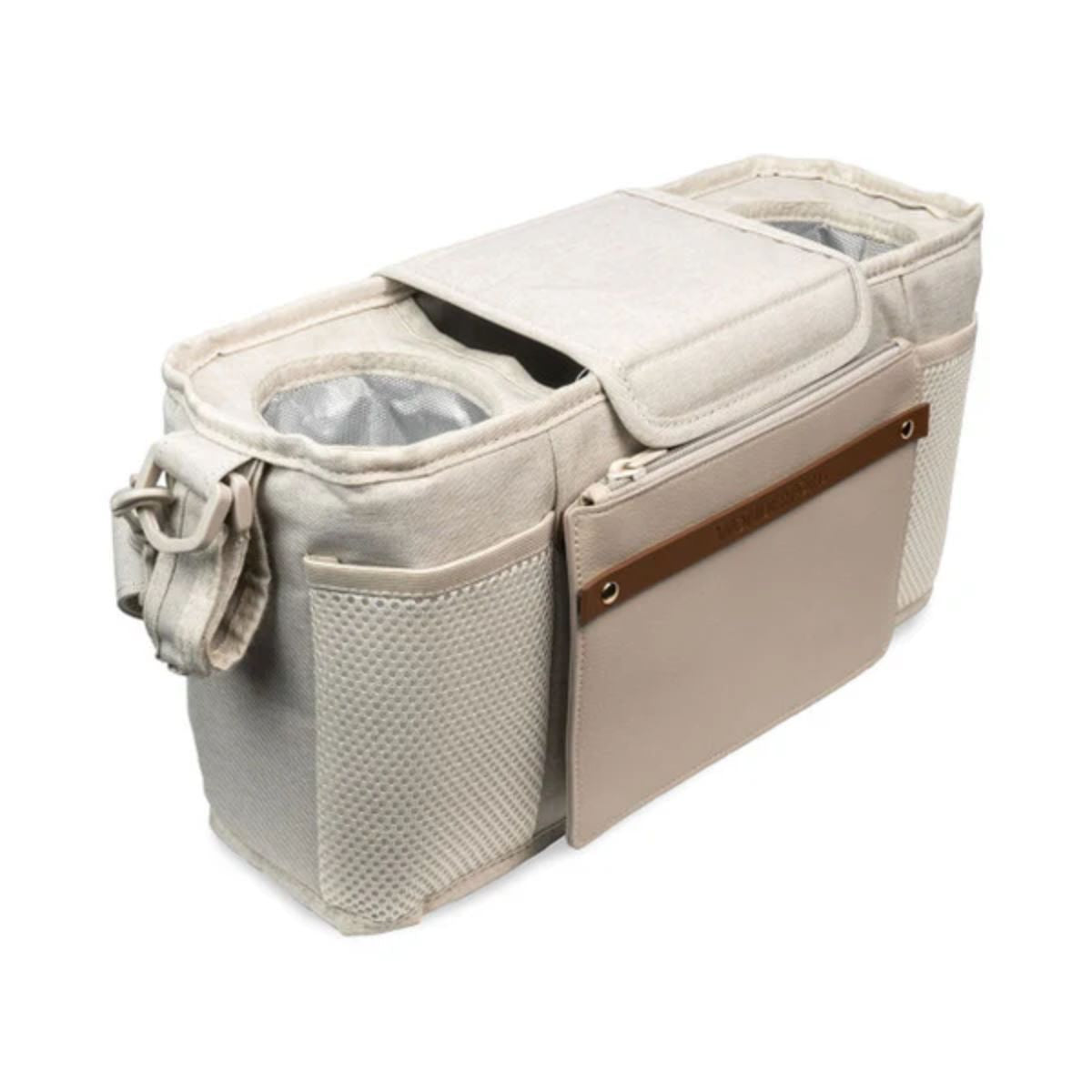 Wonderfold Small Parent Console with Insulated Cup Holders - Beige