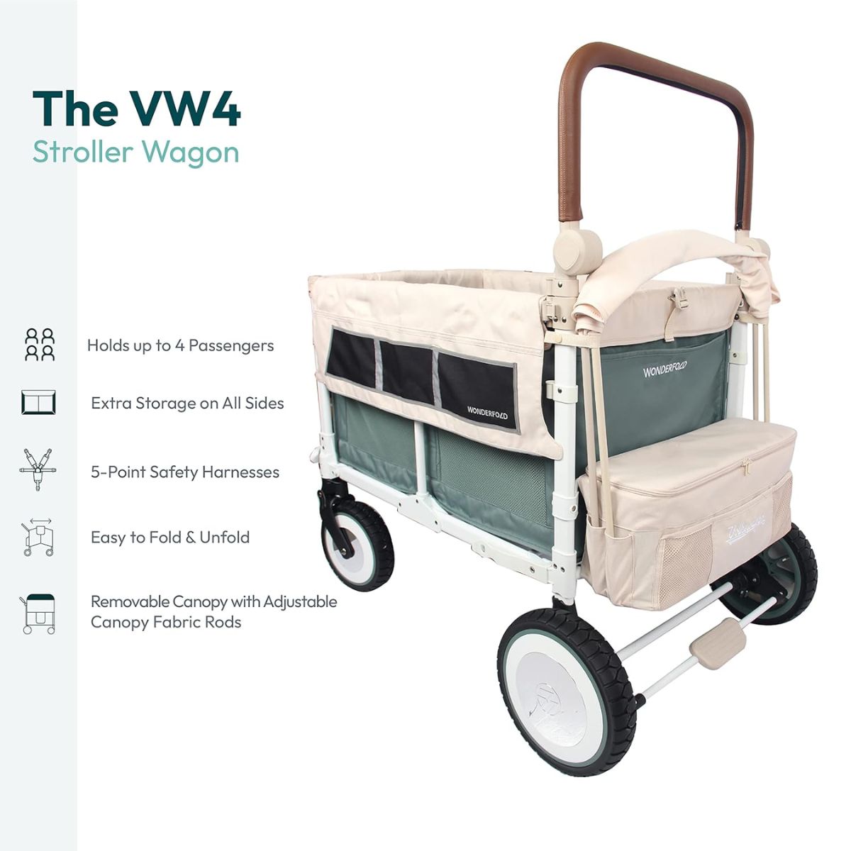 Wonderfold VW4 Volkswagen Stroller Wagon in Sage Green