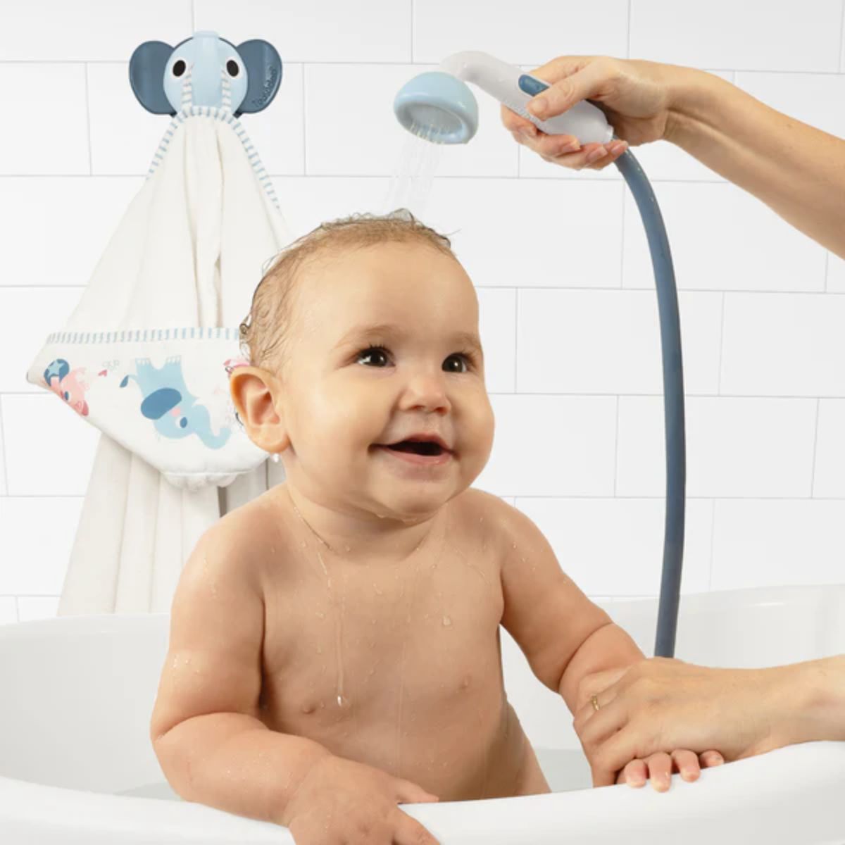 Yookidoo Bath Set Elephant Baby Shower 0-24M - Cloudy Blue on Luna Baby Store Miami