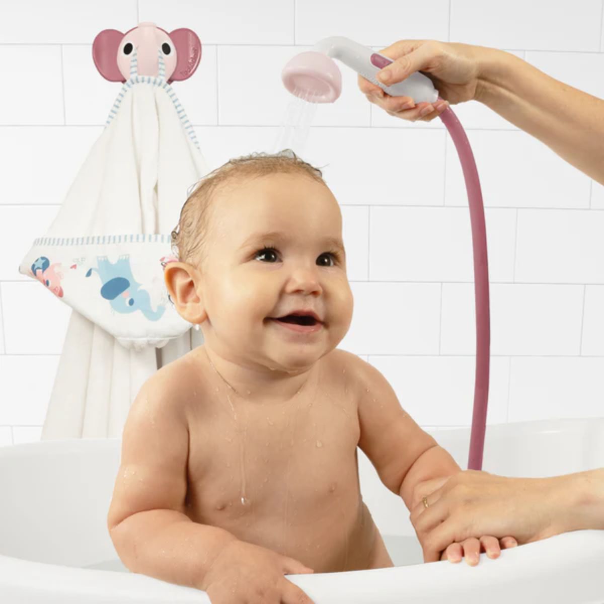 Yookidoo Bath Set Elephant Baby Shower 0-24M - Pink