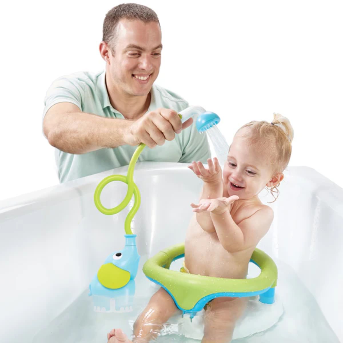 Yookidoo Portable Elephant Baby Shower 0-24M - Blue/Green