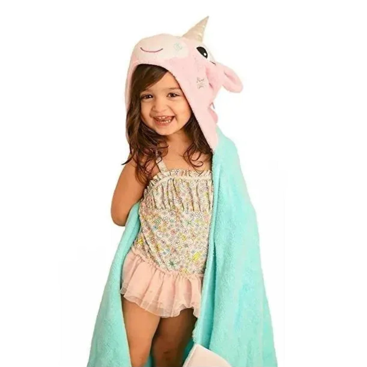 Zoocchini Kids Plush Terry Hooded Bath Towel - Allie the Alicorn on Luna Baby Store Miami