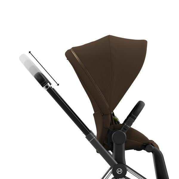 Cybex E-Priam 2 Stroller - Chrome/Black Frame and Khaki Green Seat Pack