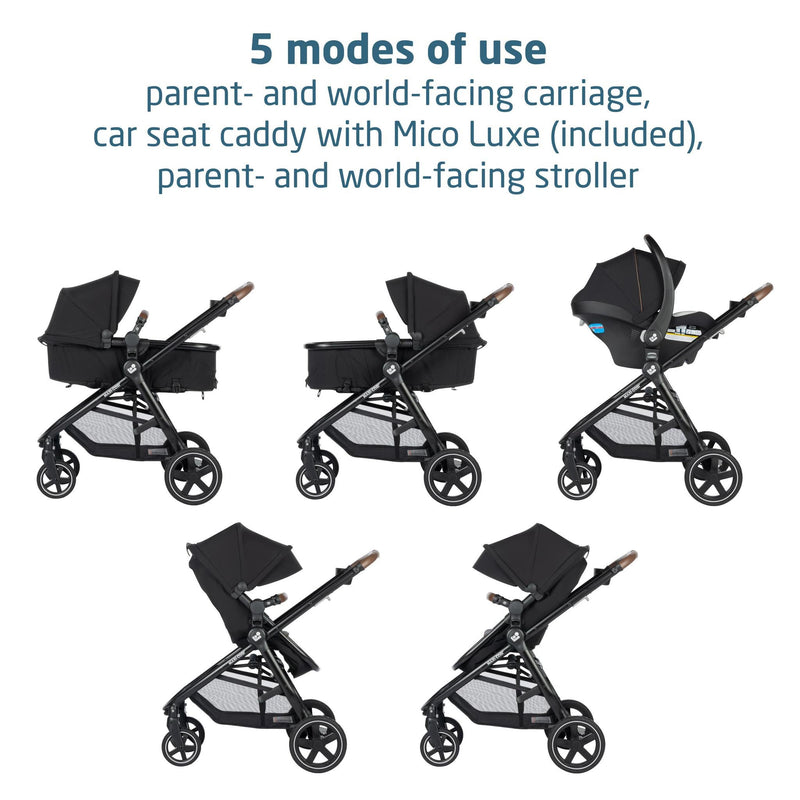 Maxi Cosi Zelia™² Luxe 5-in-1 Modular Travel System - New Hope Black