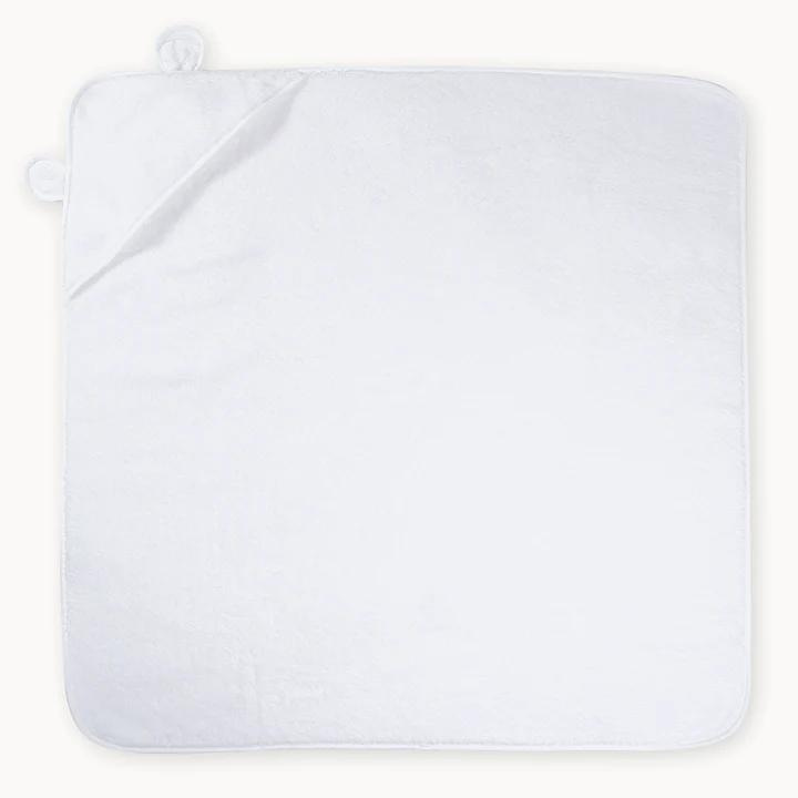 Natemia Organic Cotton Hooded Towel For Babies and Toddlers - White - Luna Baby Store Miami