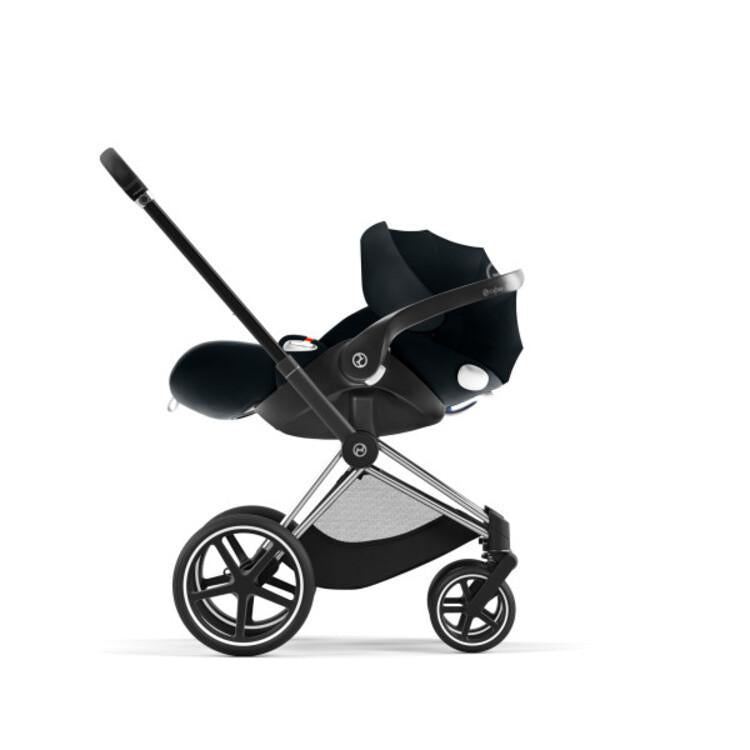 Cybex Priam 4 Stroller - Chrome/Black Frame and Deep Black Seat Pack