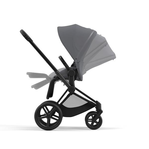 Cybex Priam 4 Stroller - Matte Black/Black Frame and Soho Grey Seat Pack