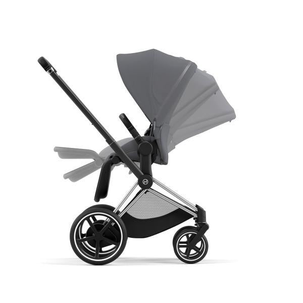 Cybex E-Priam 2 Stroller - Chrome/Black Frame and Soho Grey Seat Pack