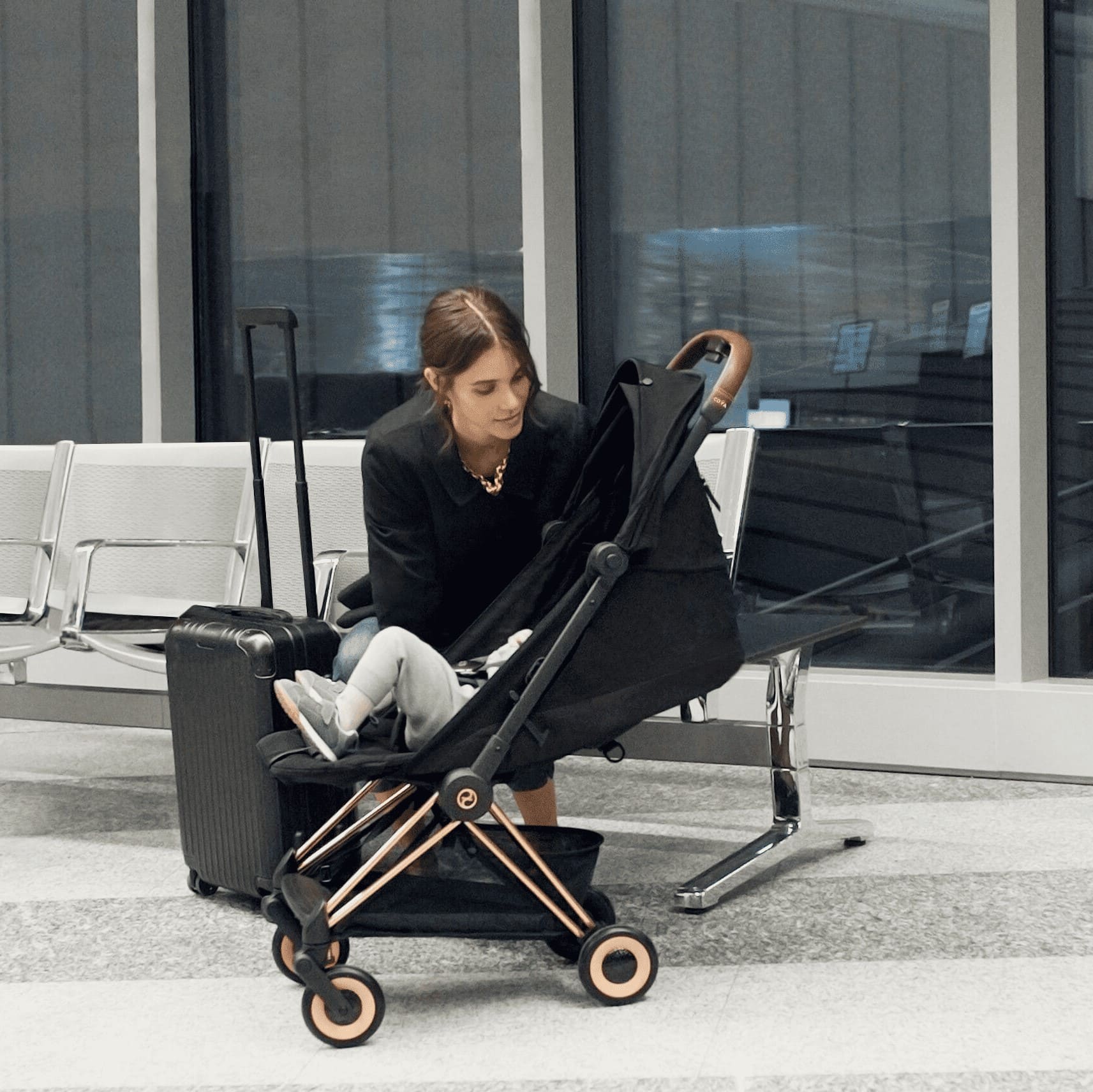 Cybex Coya Stroller Rose Gold/Sepia Black - Luna Baby Store Miami