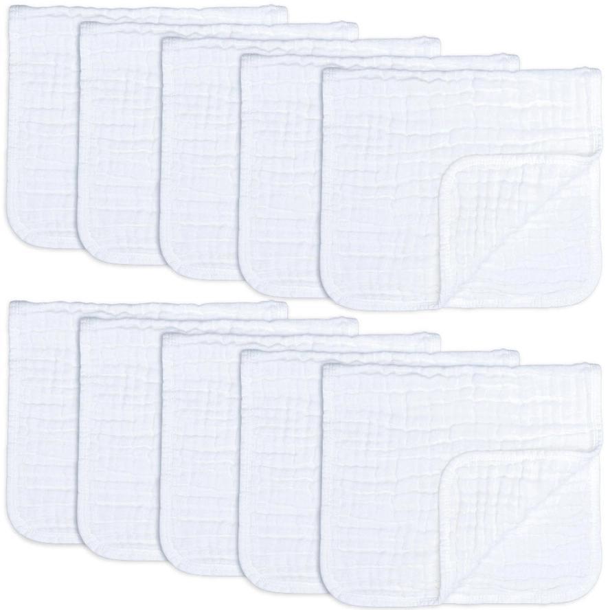 Comfy Cubs Muslin Burp Cloths - Pack Of 10 - Luna Baby Store Miami