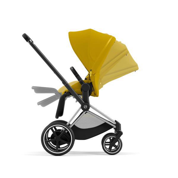 Cybex E-Priam 2 Stroller - Chrome/Black Frame and Mustard Yellow Seat Pack