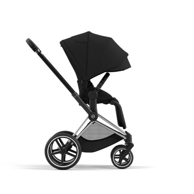 Cybex Priam 4 Stroller - Chrome/Black Frame and Deep Black Seat Pack