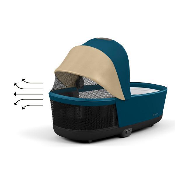 Cybex Priam 4/E-Priam 2 Lux Carry Cot - Mountain Blue - Panoramic Ventilation Design