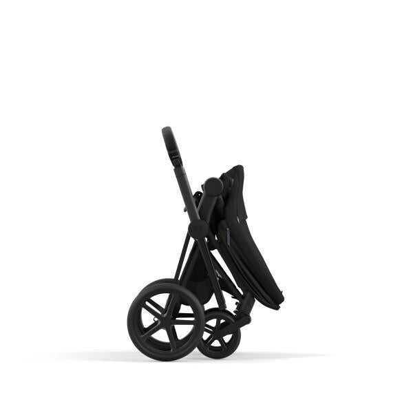 Cybex Priam 4 Stroller - Matte Black/Black Frame and Deep Black Seat Pack - One Pull Harness System