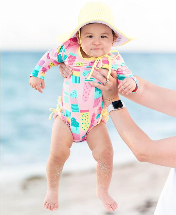 Ruffle Butts Ice Cream Social One Piece Rash Guard