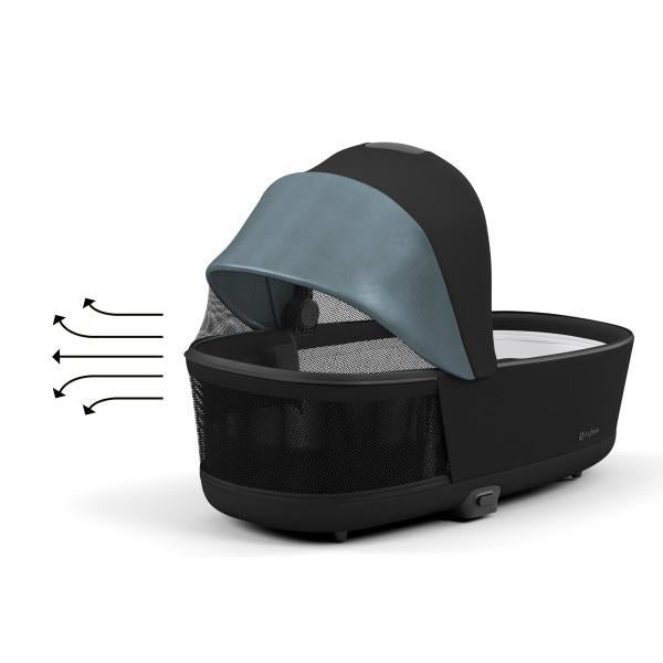 Moisés Infantil Cybex Priam Lux Deep Black - Panoramic Ventilation Design