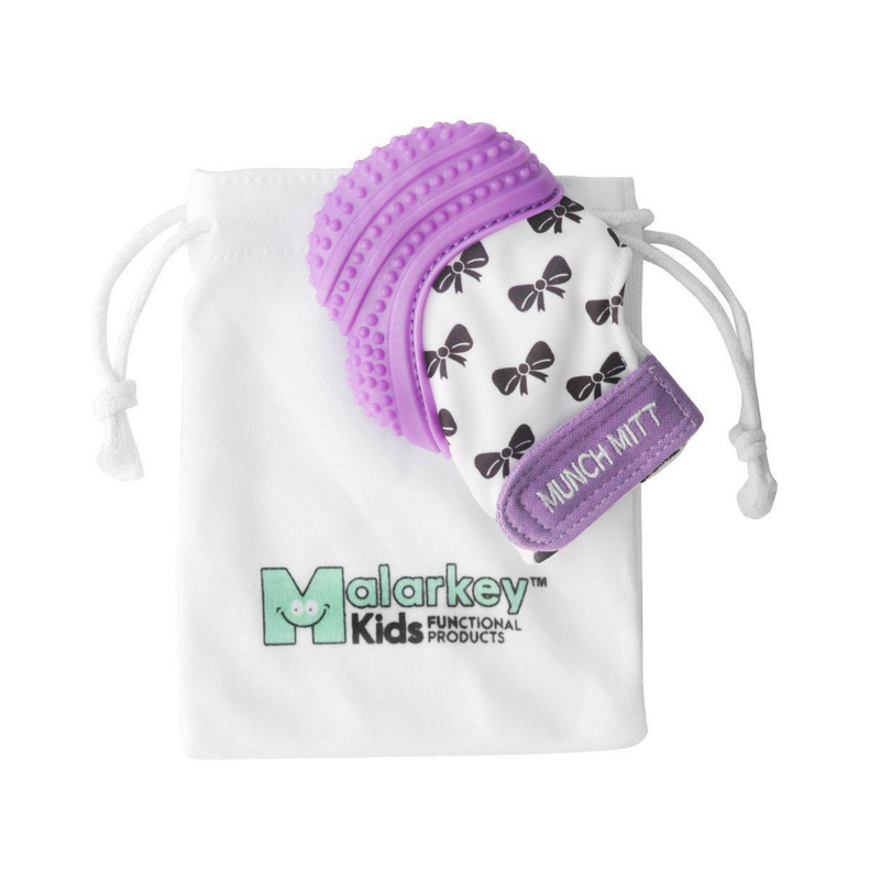 Malarkey kids Munch Mitt Purple Bows - Luna Baby Store Miami