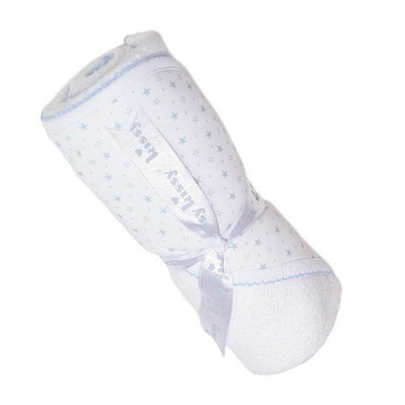 Kissy Kissy Towel Hearts & Stars Blue - Luna Baby Store Miami