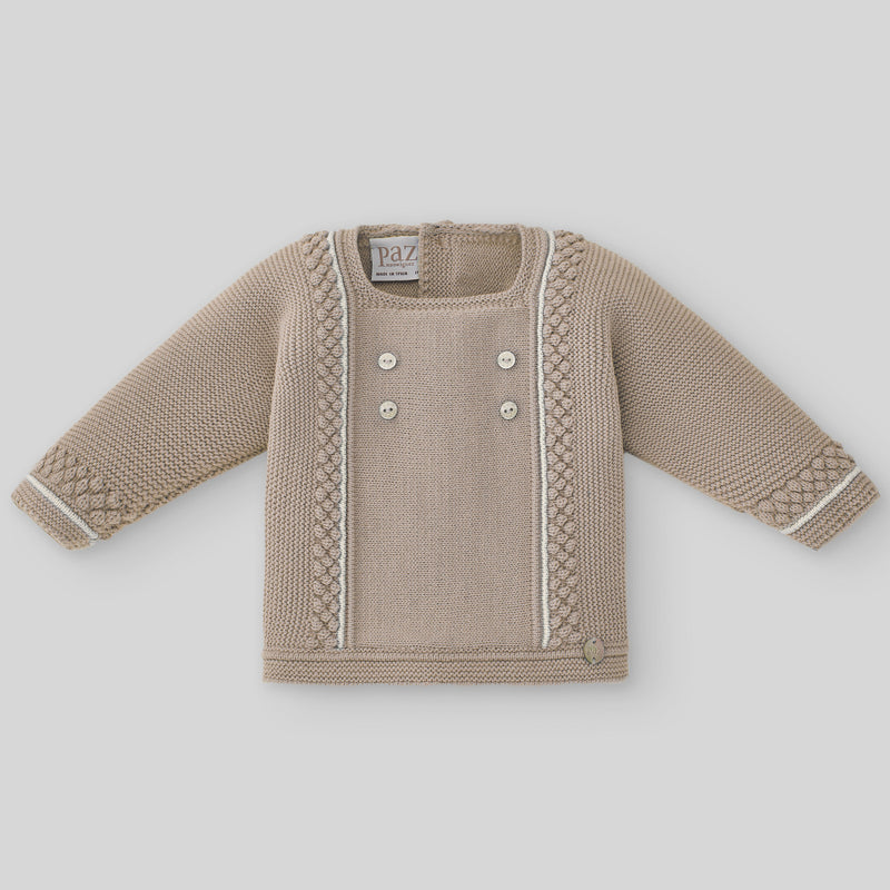 Set Knit Newborn Sweater & Pant - Light Brown