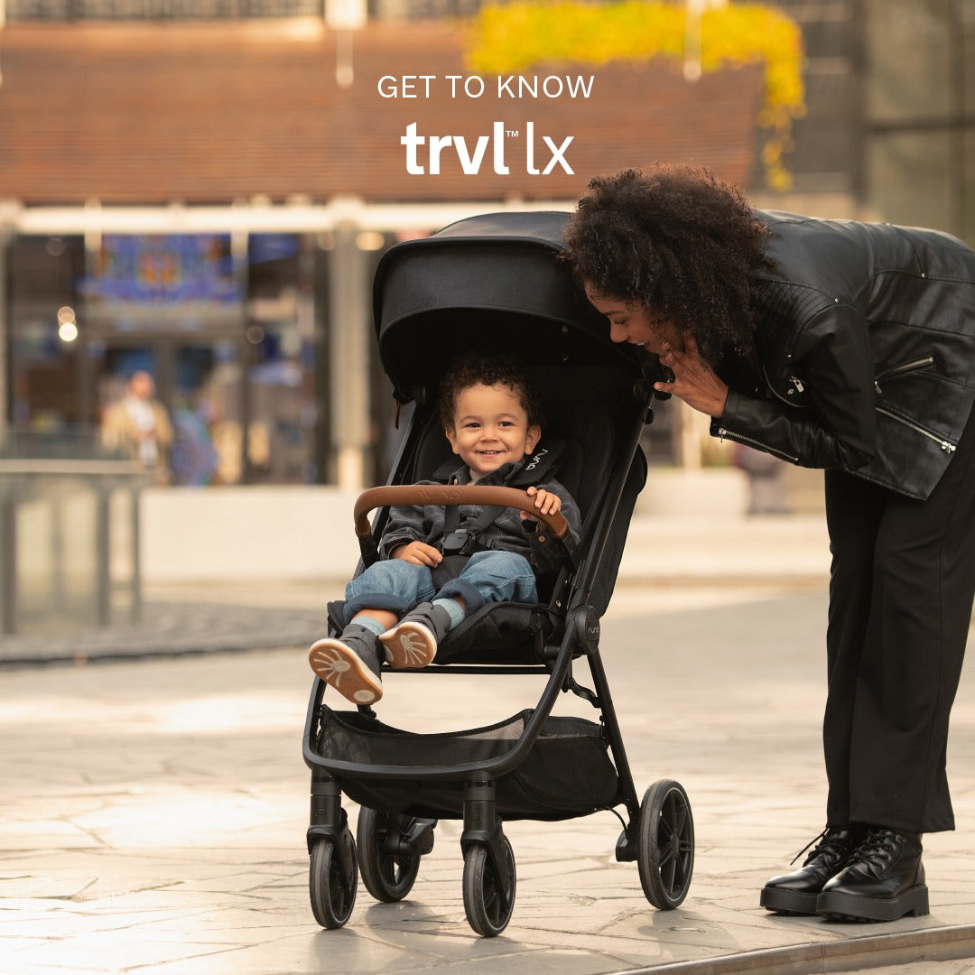 Nuna Trvl Lx Stroller - Caviar - Ultra Lightweight Travel Stroller