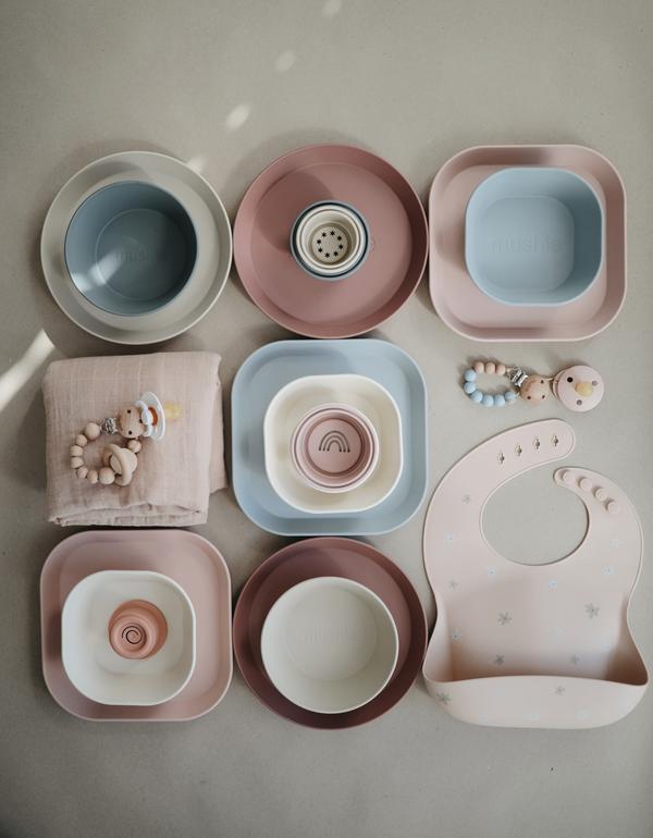 Mushie Round Dinnerware Plates Set of 2 - Luna Baby Modern Store