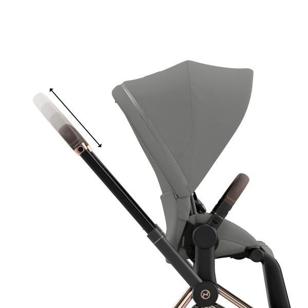 E-Priam 2 Stroller - Rose Gold/Brown Frame and Soho Grey Seat Pack