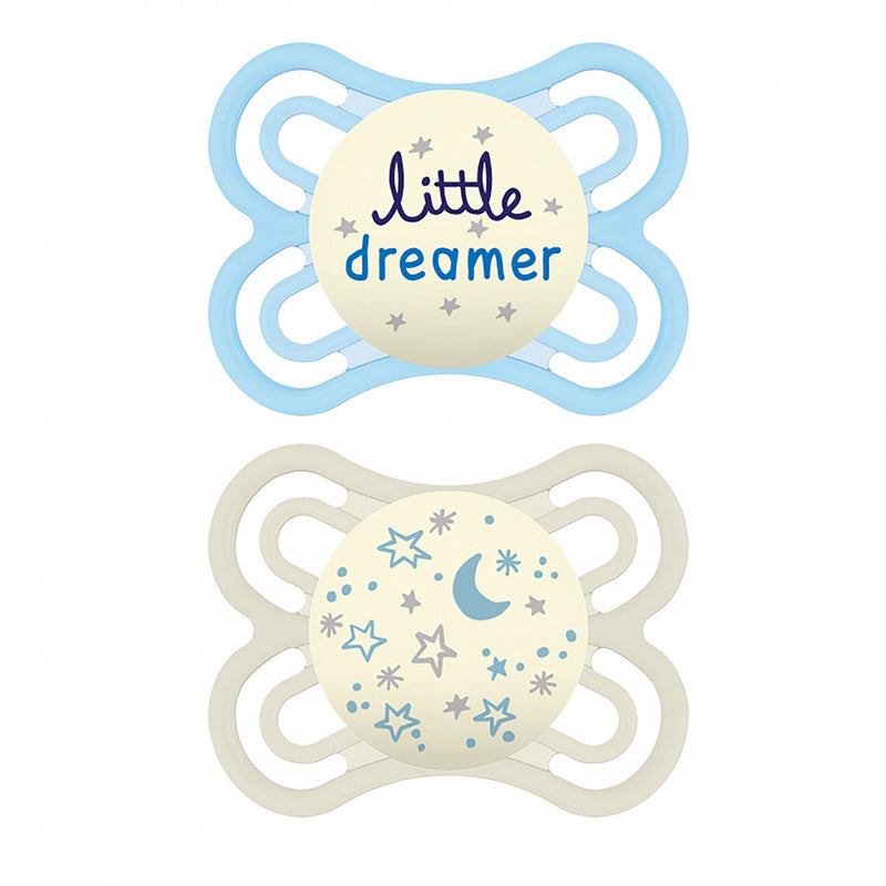 Perfect Night Pacifier, 0-6 Months, 2-Pack Boy.