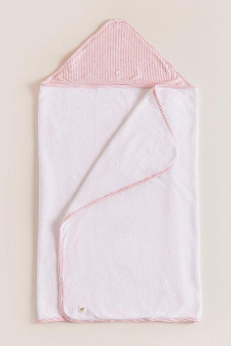 Flamingo Striped Large Towel White/Pink