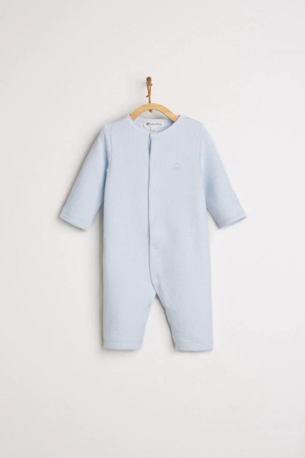 Shine Quilted Matelasse Coverall - Blue