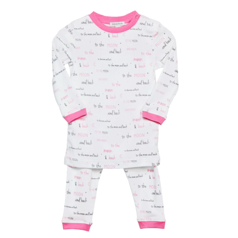Pajama 2 Pieces Moon & Back Pink