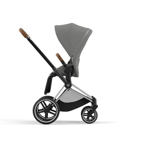 Priam 4 Stroller - Chrome/Brown Frame and Soho Grey Seat Pack