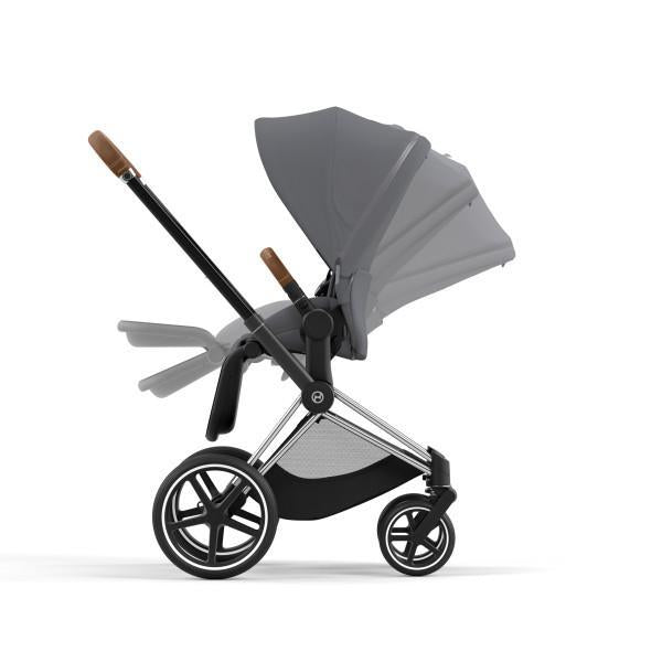 Priam 4 Stroller - Chrome/Brown Frame and Soho Grey Seat Pack