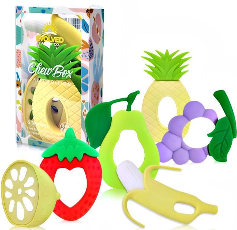 The Chew Box Fruit Edition Silicone Baby Teethers set of 6 - Luna Baby Modern Store