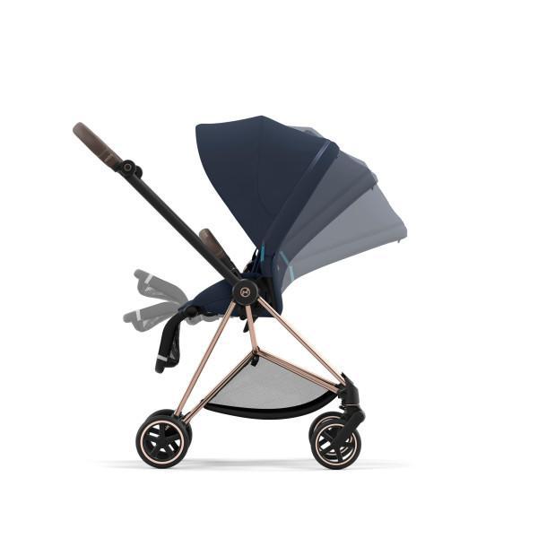 Mios 3 Stroller - Rose Gold/Brown Frame and Nautical Blue Seat Pack